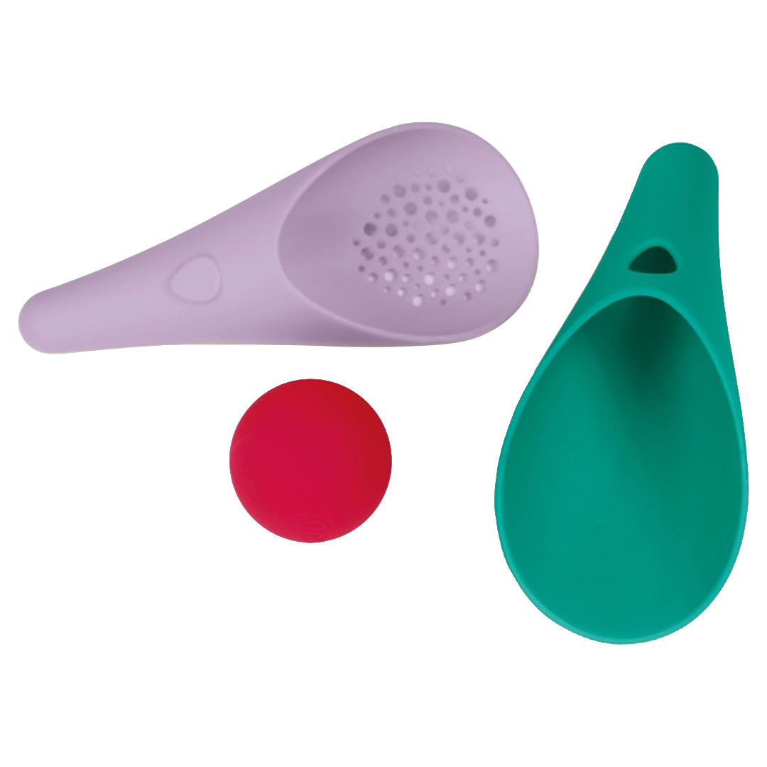 quut schep met zeef en bal cuppi 3-in-1 - lagoon lavender