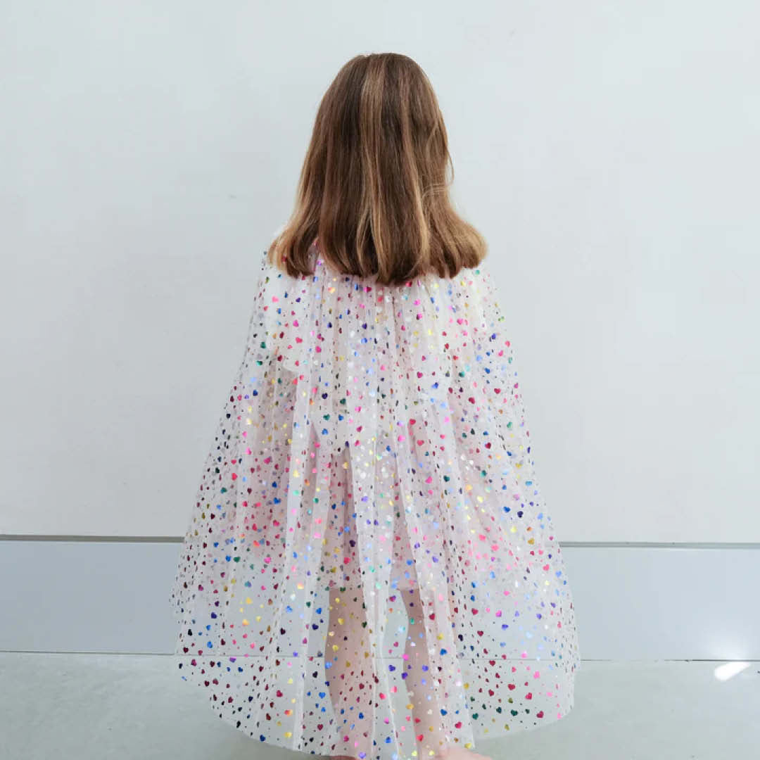 mimi & lula verkleedcape rainbow hearts - beige | 175014-61 | 2