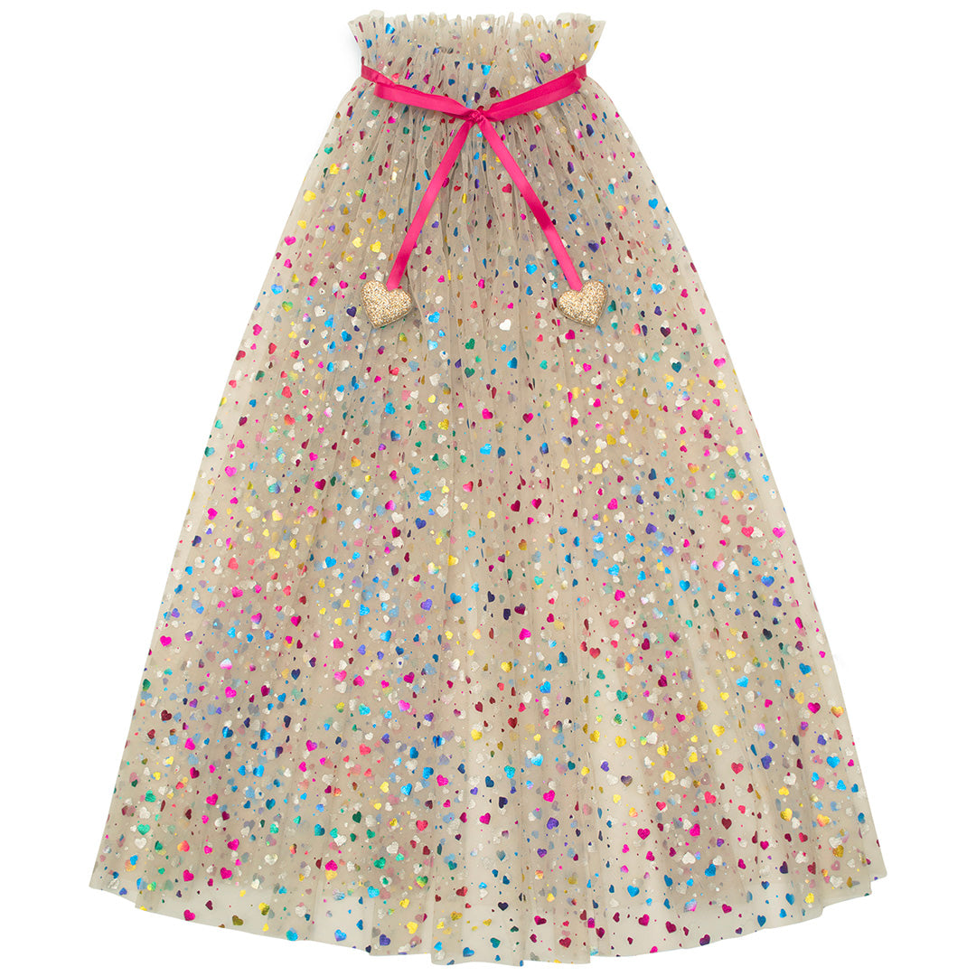 mimi & lula verkleedcape rainbow hearts - beige | 175014-61 | 0
