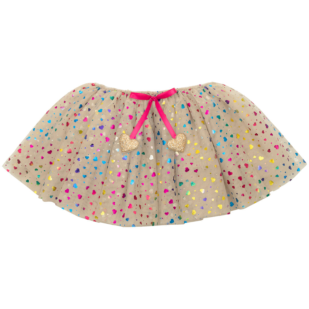 mimi & lula verkleedrok rainbow hearts - beige | 175015-61 | 0
