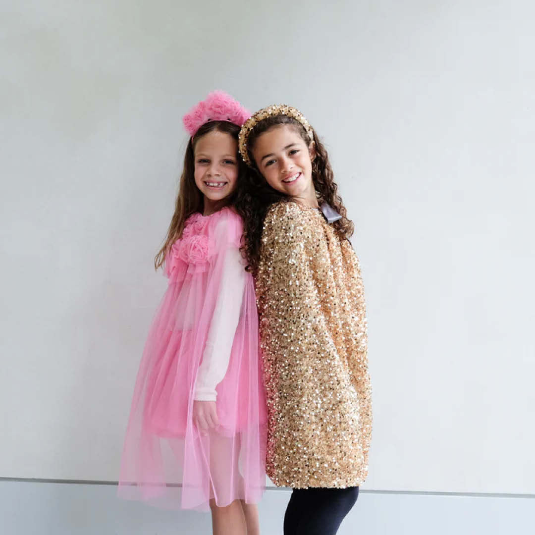 mimi & lula verkleedcape sequin - gold | 175016-05 | 1