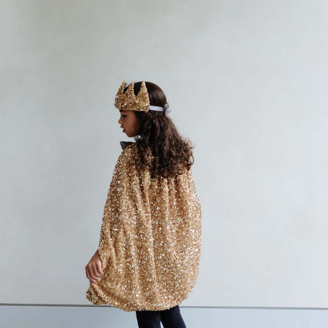 mimi & lula verkleedcape sequin - gold | 175016-05 | 2