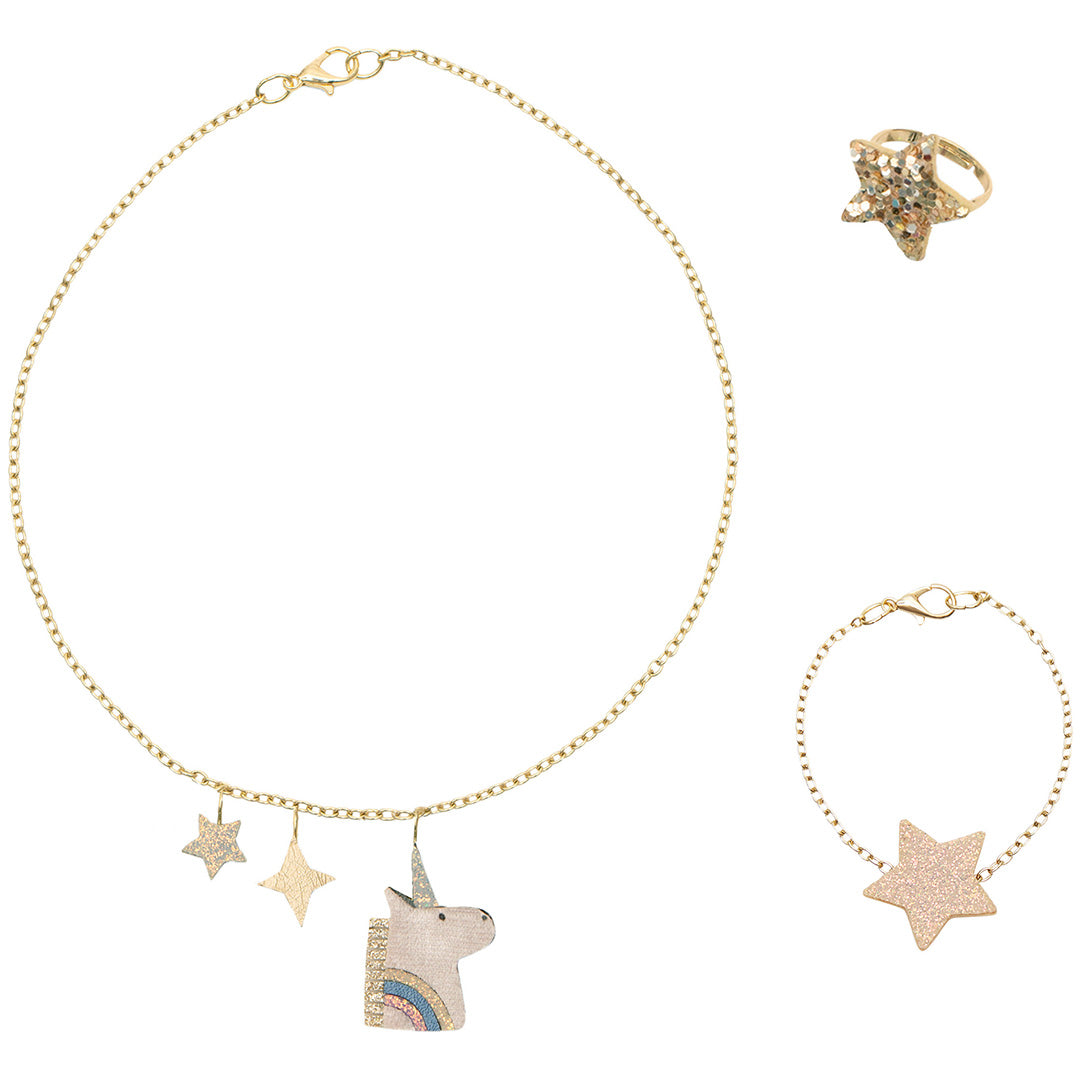 mimi & lula sieradenset unicorn - gold - 3-delig | 178001-05 | 0