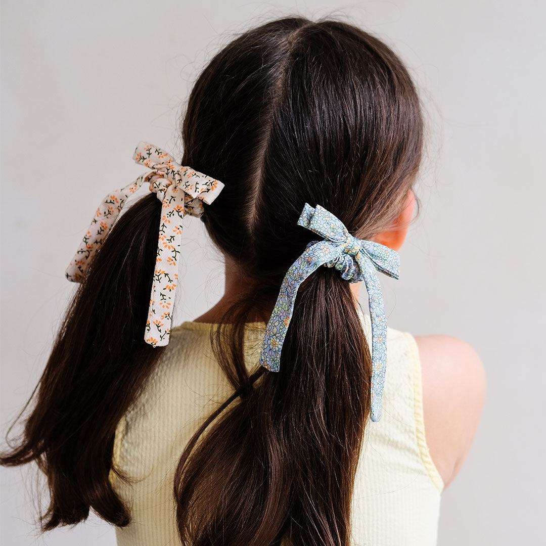 mimi & lula haarelastiekjes floral bow scrunchies - 4st
