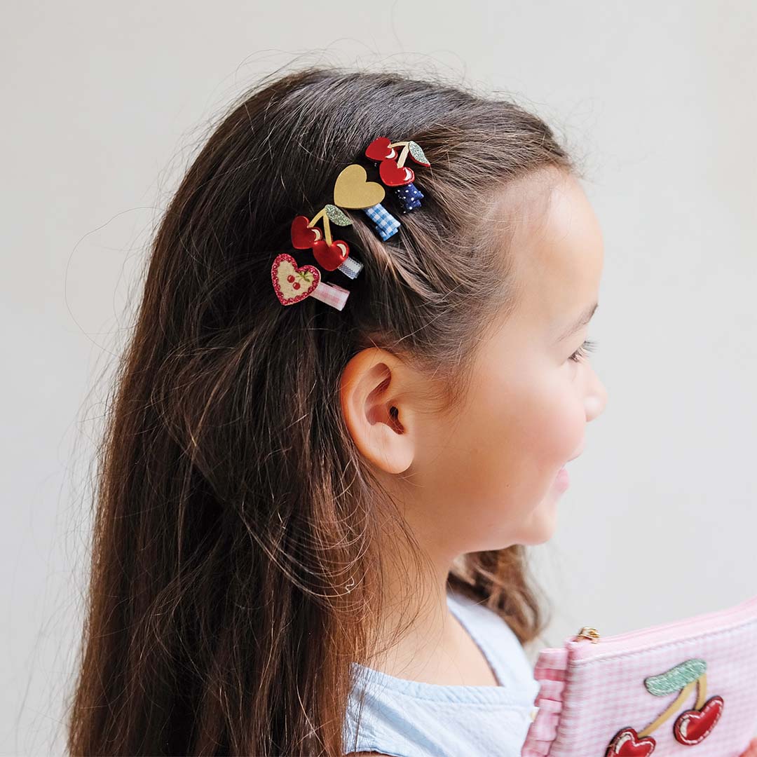 mimi & lula haarclipjes red cherries mini - 8 st | 182067-14 | 2
