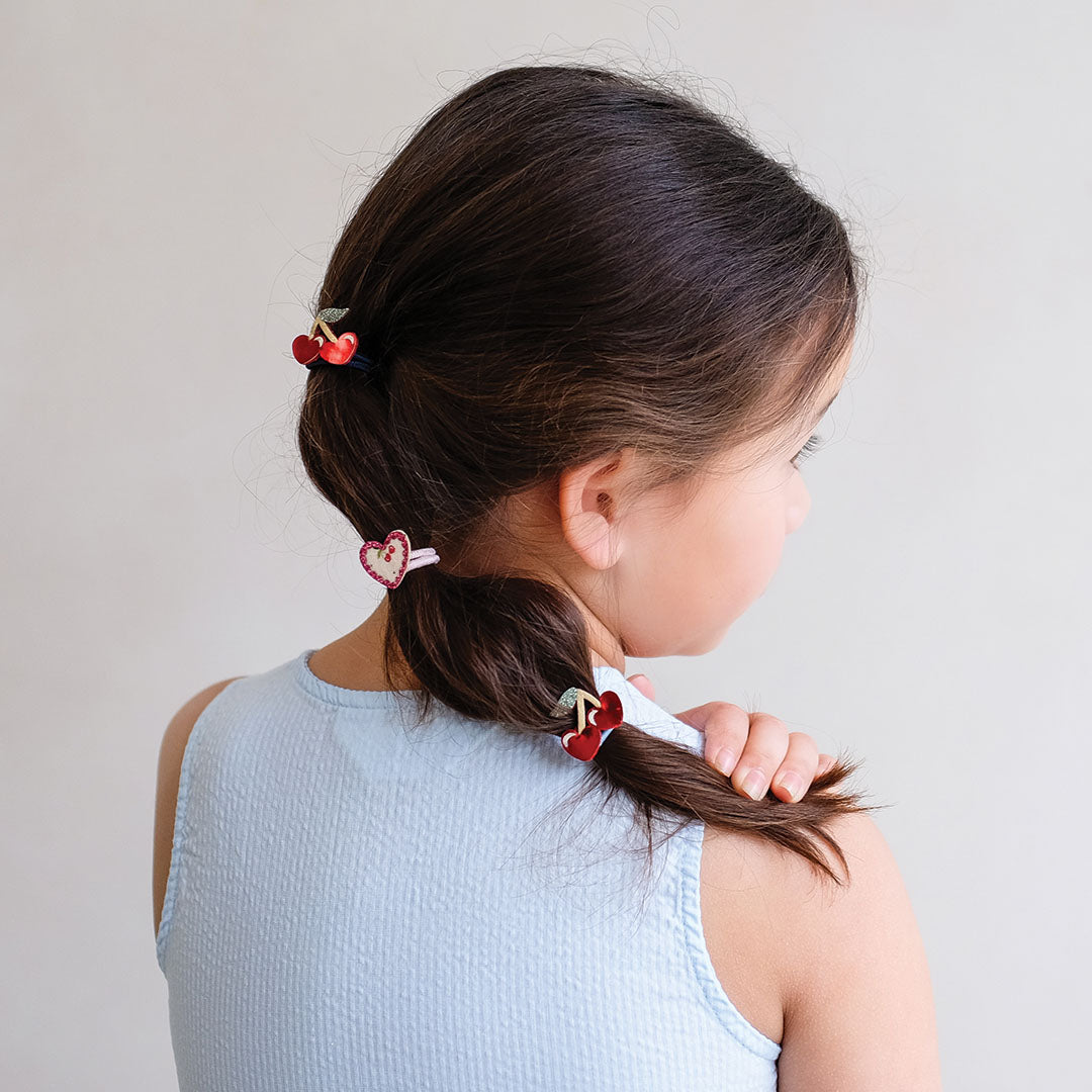 mimi & lula haarelastiekjes red cherries mini - 6 st