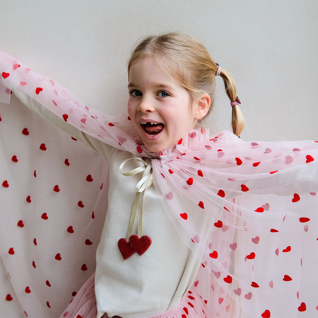 mimi & lula verkleedcape heart - pink multi | 185003-27| 2