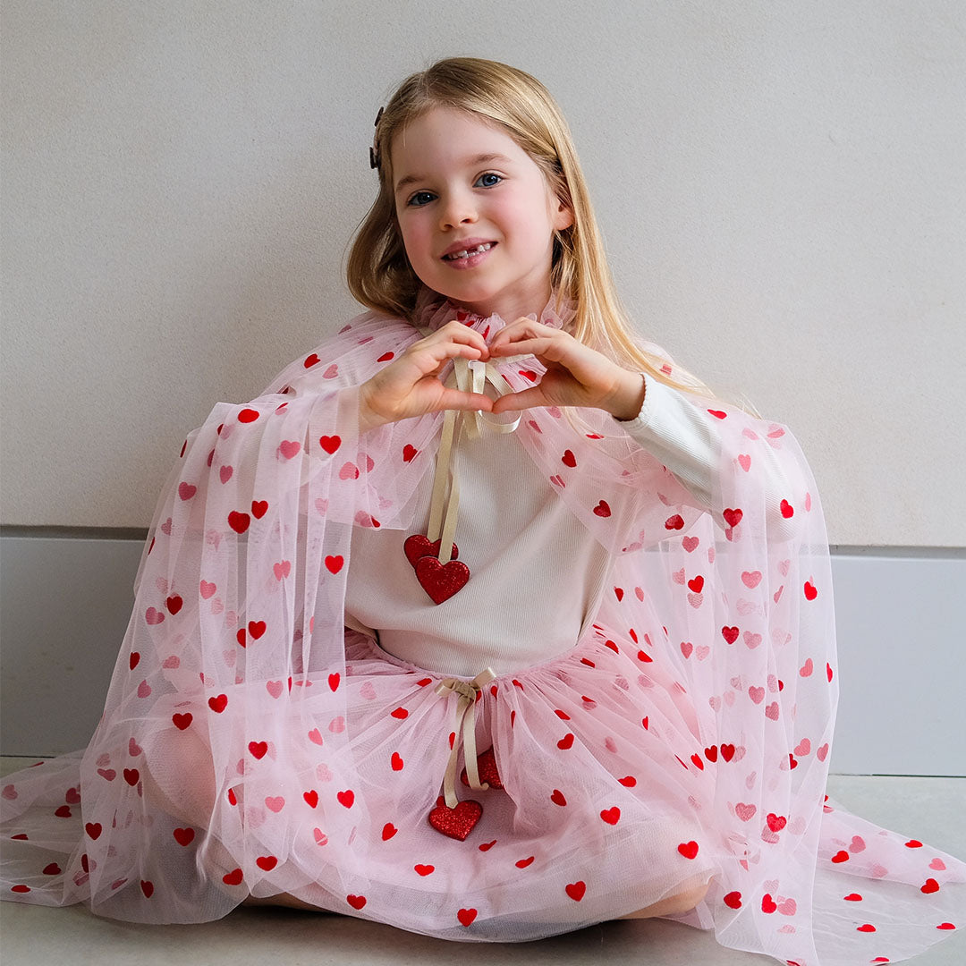 mimi & lula verkleedrok heart - pink multi | 185002-27 | 3