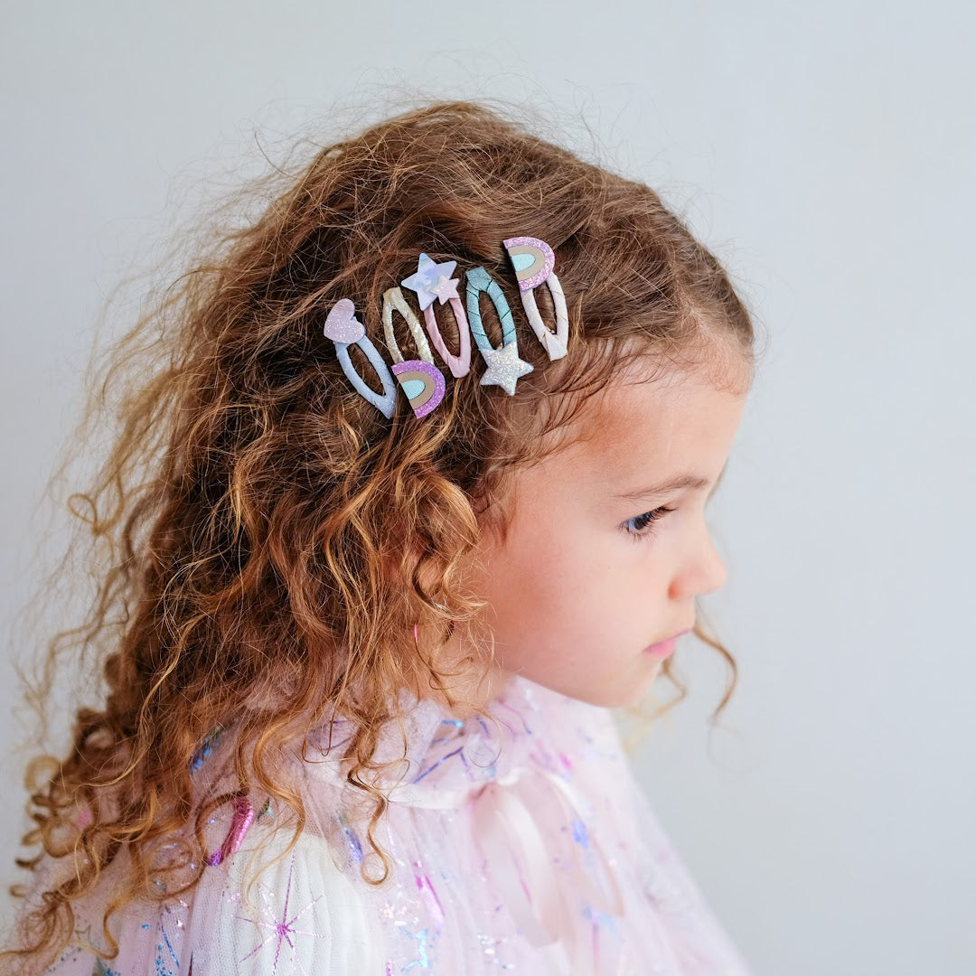 mimi & lula haarclipjes mini rainbow - 5st