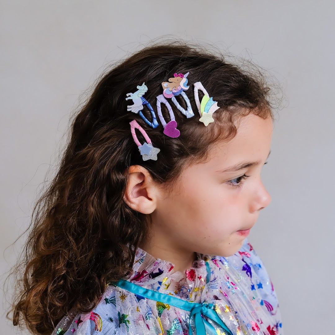 mimi & lula haarclipjes mini unicornland - 5st
