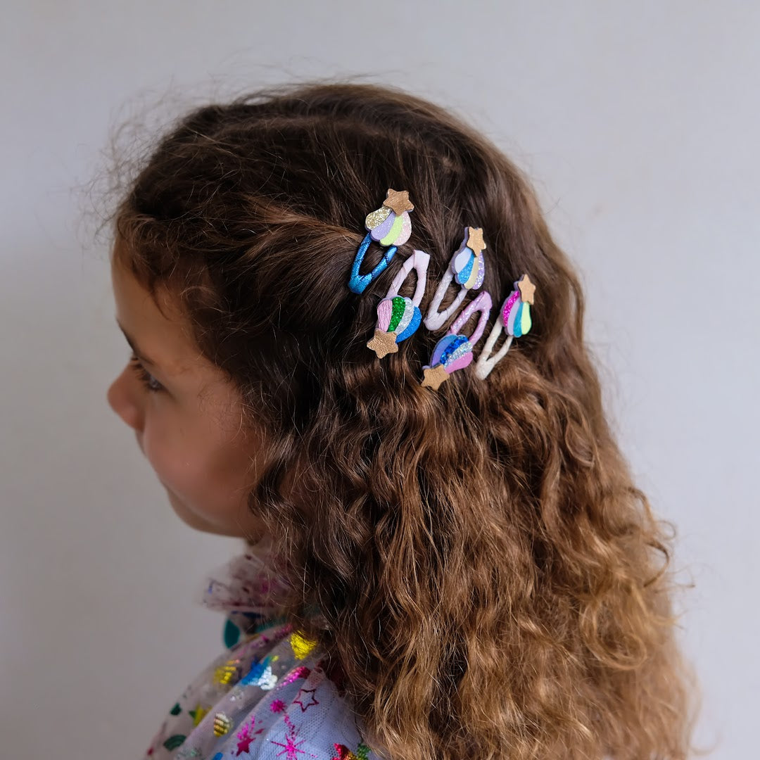 mimi & lula haarclipjes mini chubby shooting star - 5st