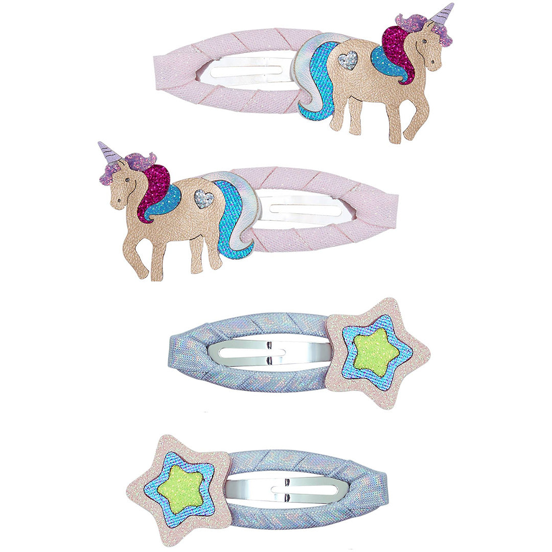 mimi & lula haarclipjes magical unicorn - 4st