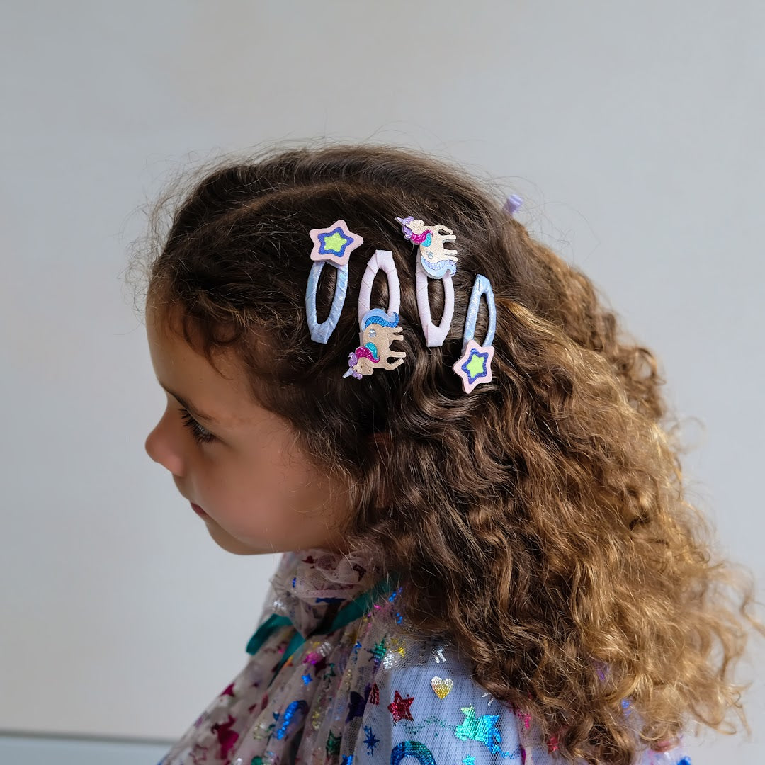mimi & lula haarclipjes magical unicorn - 4st