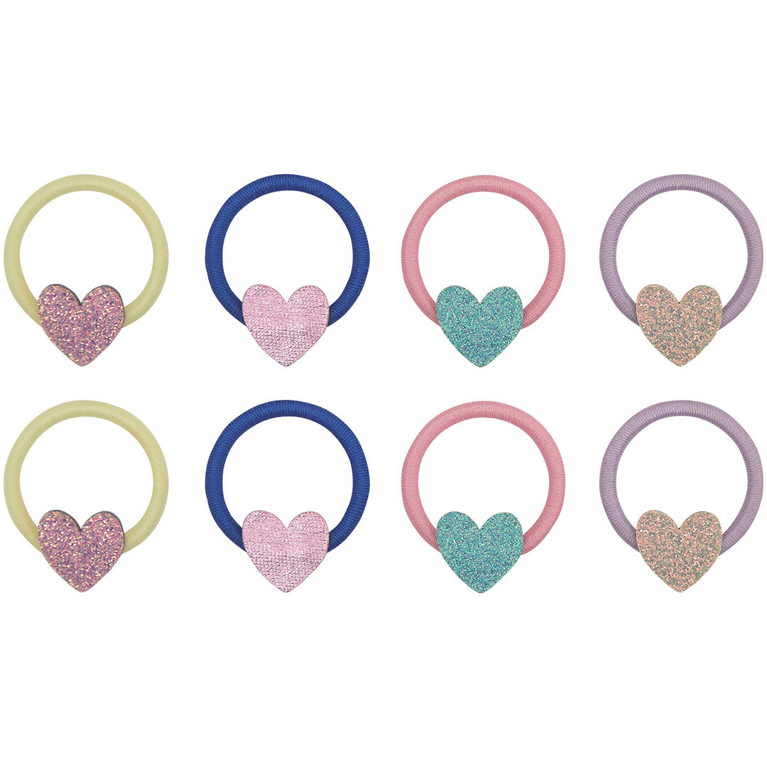 mimi & lula haarelastiekjes mini - happy heart - 8st