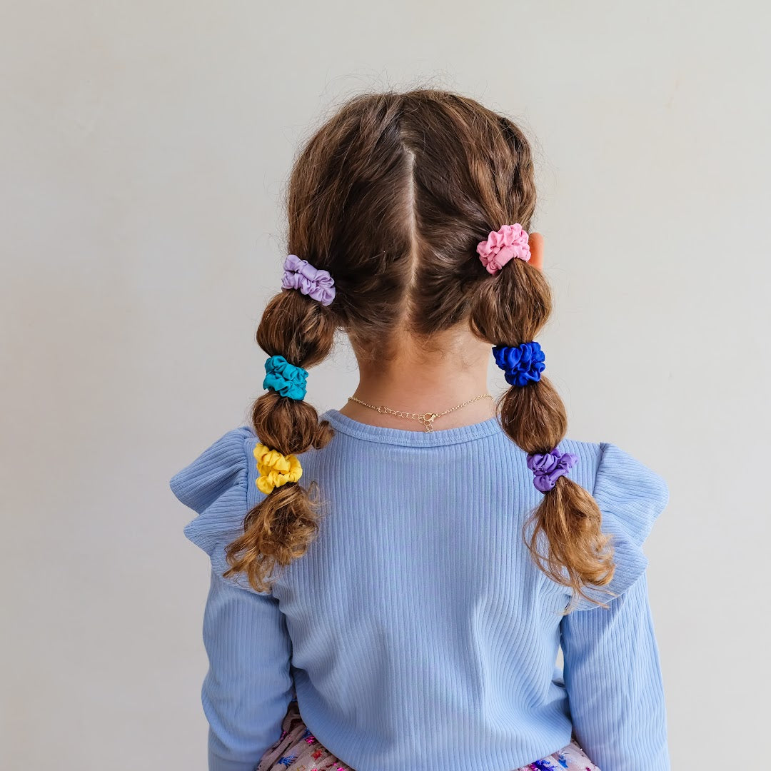 mimi & lula haarelastieken bright satin scrunchies - 8st