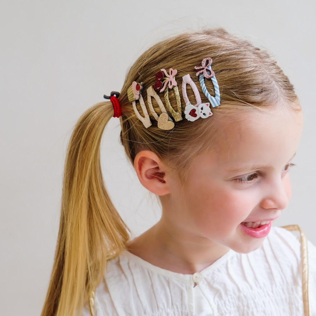 mimi & lula haarclipjes mini kittybow - 5st