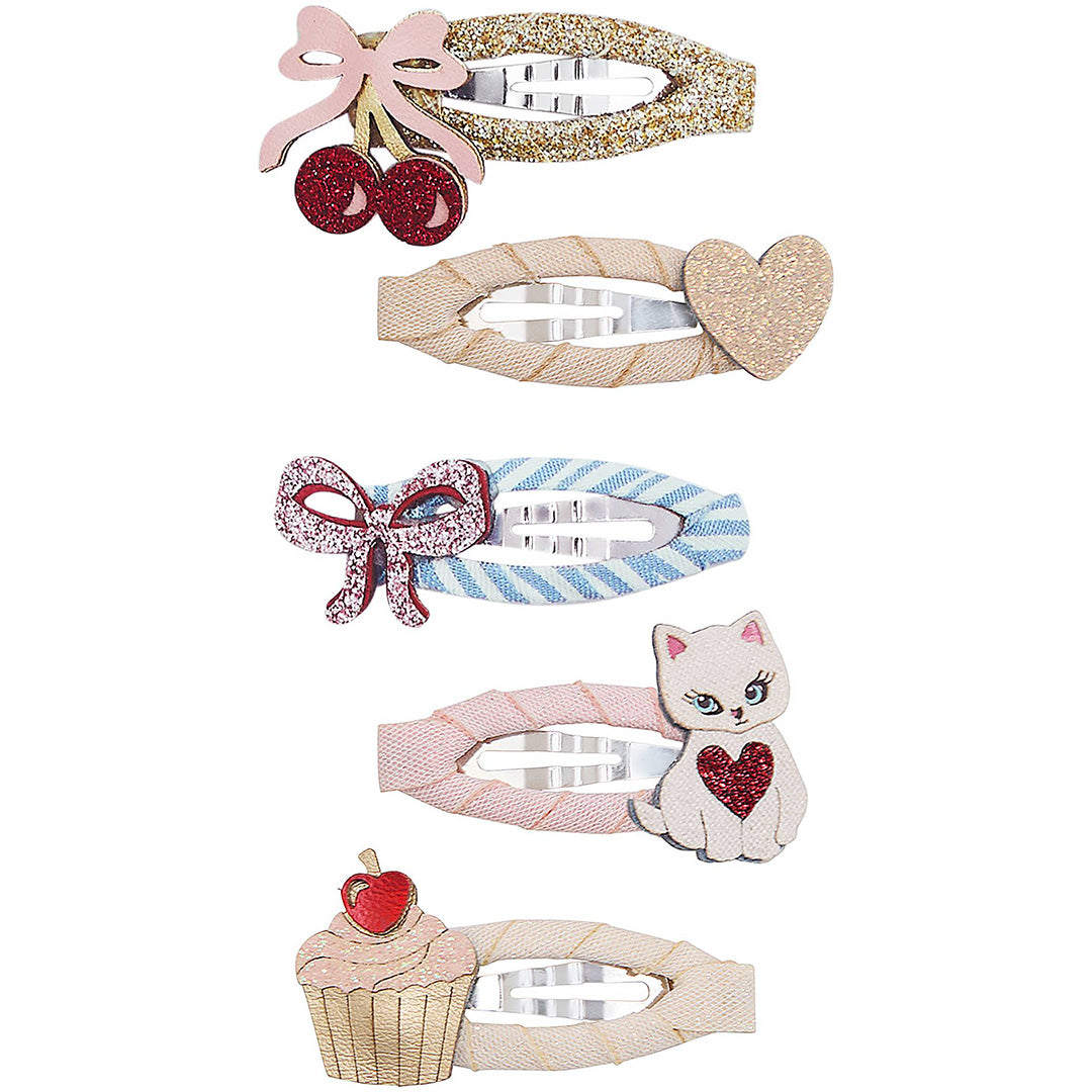 mimi & lula haarclipjes mini kittybow - 5st