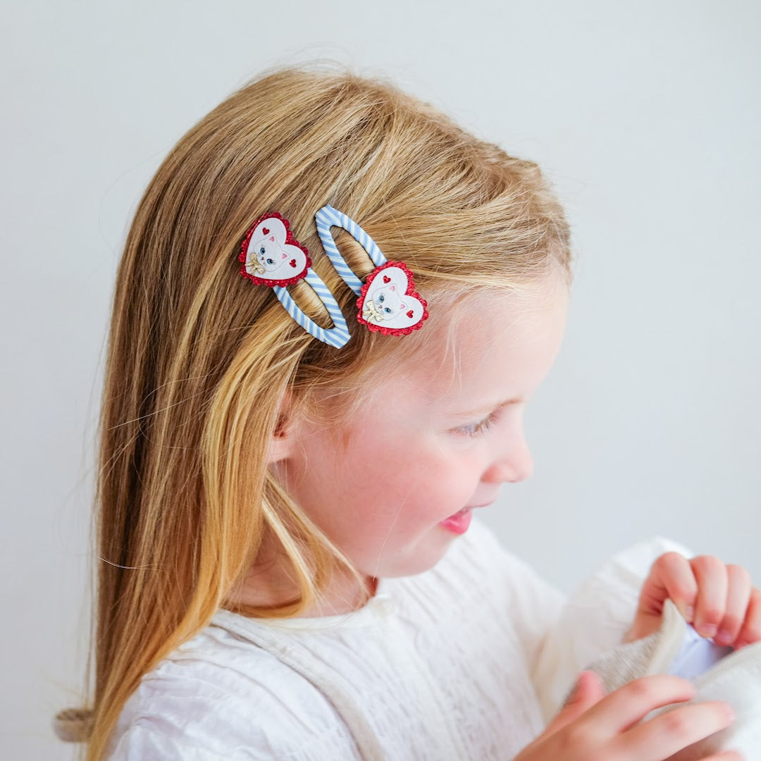 mimi & lula haarclipjes scalloped kitty - 2st