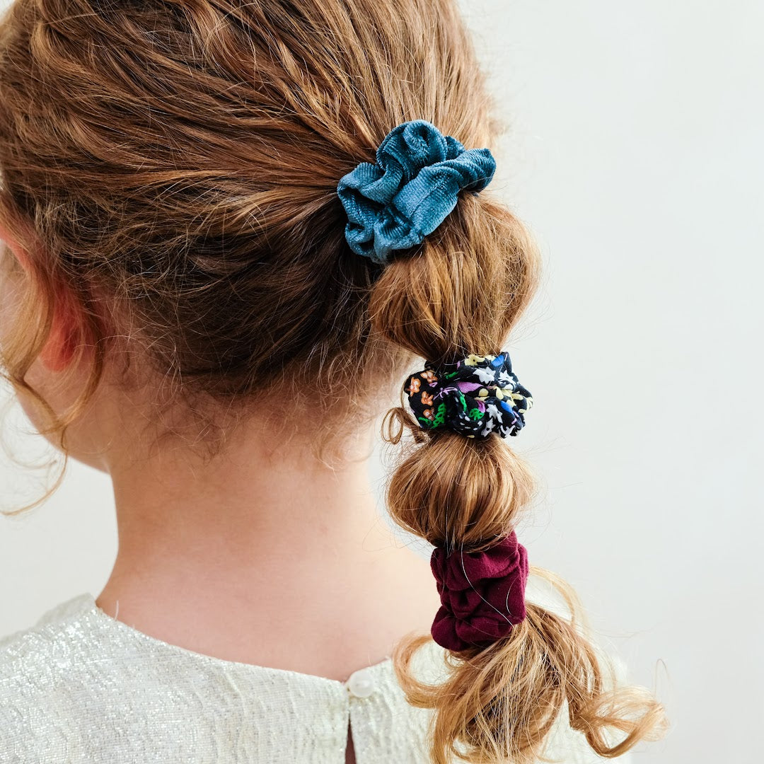 mimi & lula haarelastieken scrunchies donker - 6st