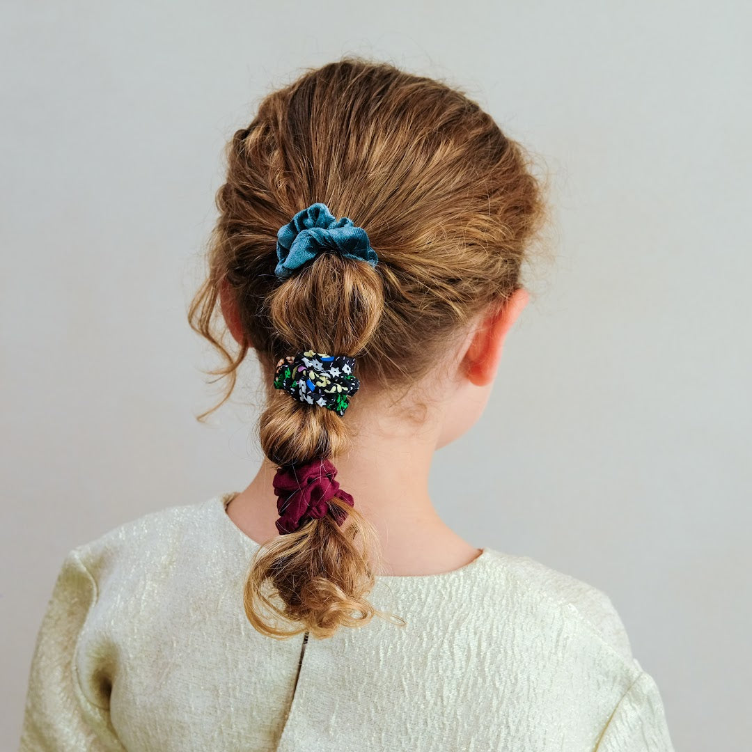 mimi & lula haarelastieken scrunchies donker - 6st