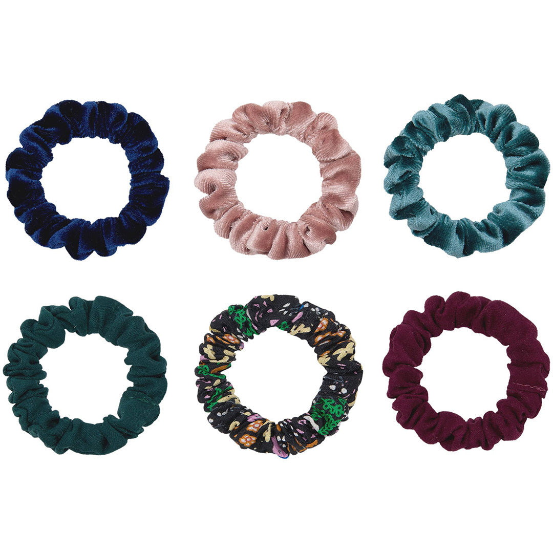 mimi & lula haarelastieken scrunchies donker - 6st