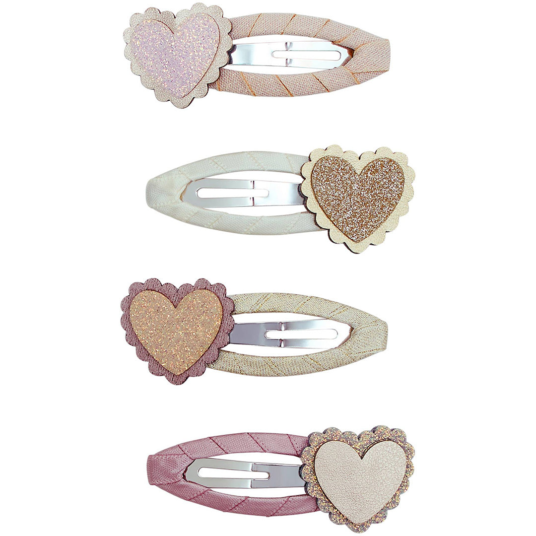 mimi & lula haarclipjes scalloped heart - 4st