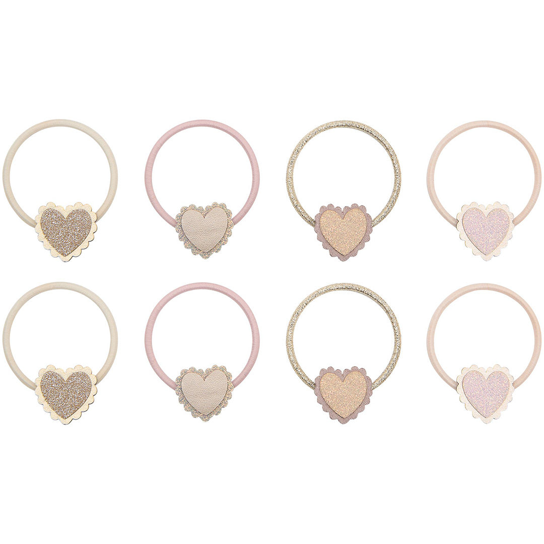mimi & lula haarelastiekjes scalloped heart - 8st