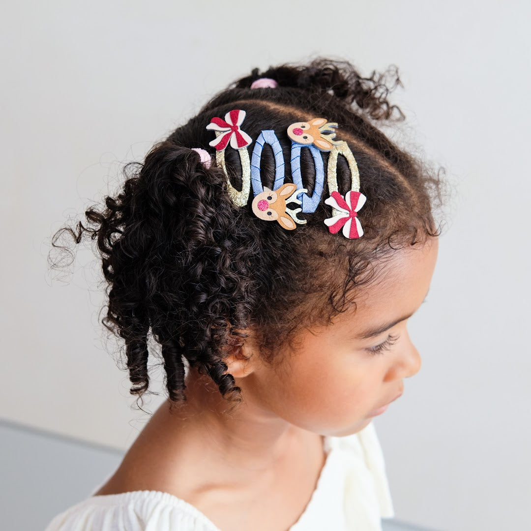mimi & lula haarclipjes rudolph and bow - 4st