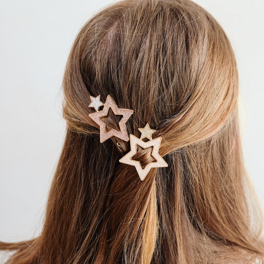 mimi & lula haarclipjes super sparkle star - 2st