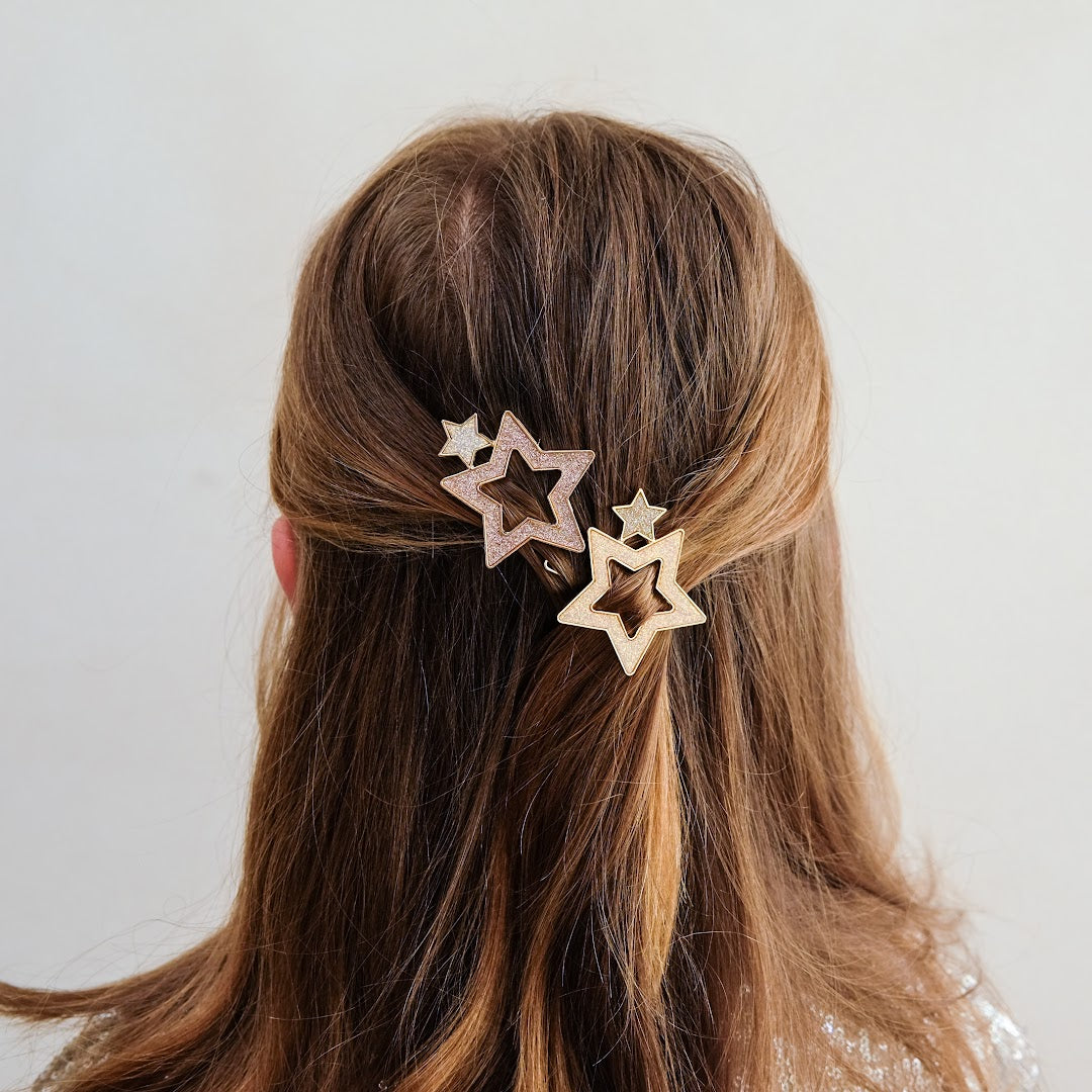 mimi & lula haarclipjes super sparkle star - 2st