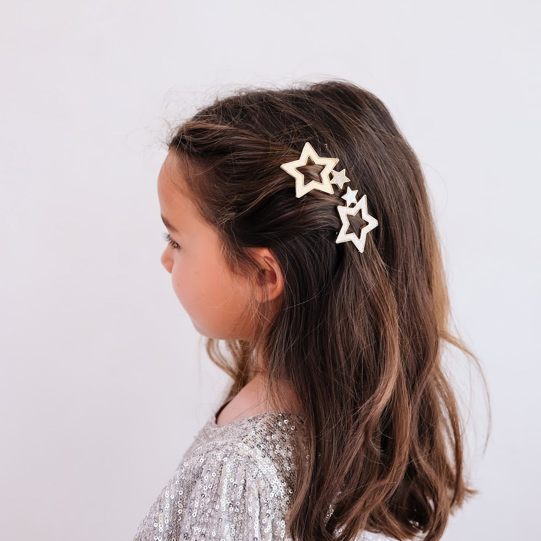 mimi & lula haarclipjes super sparkle star - 2st