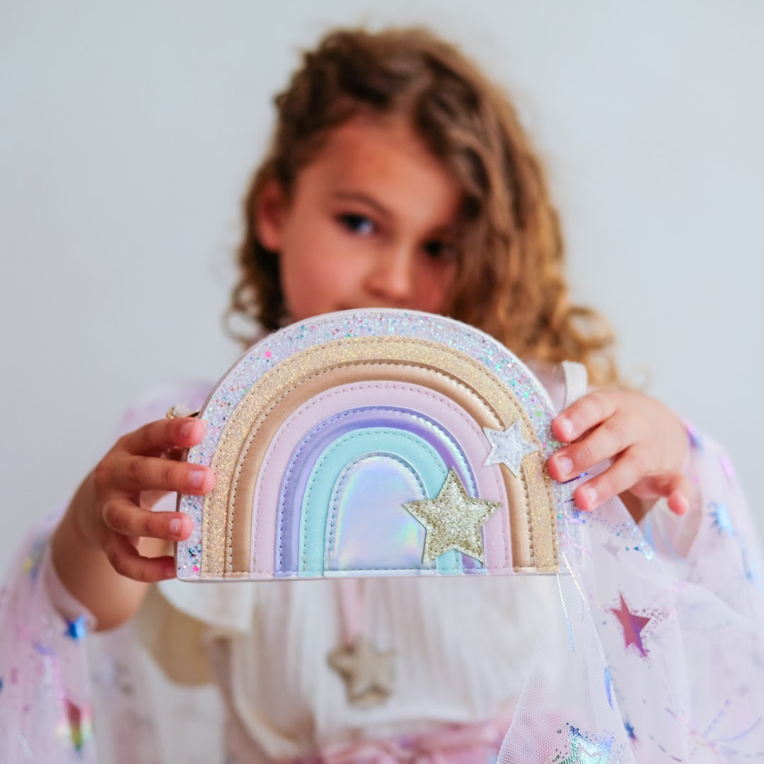 mimi & lula schoudertasje rainbow - dreamwish