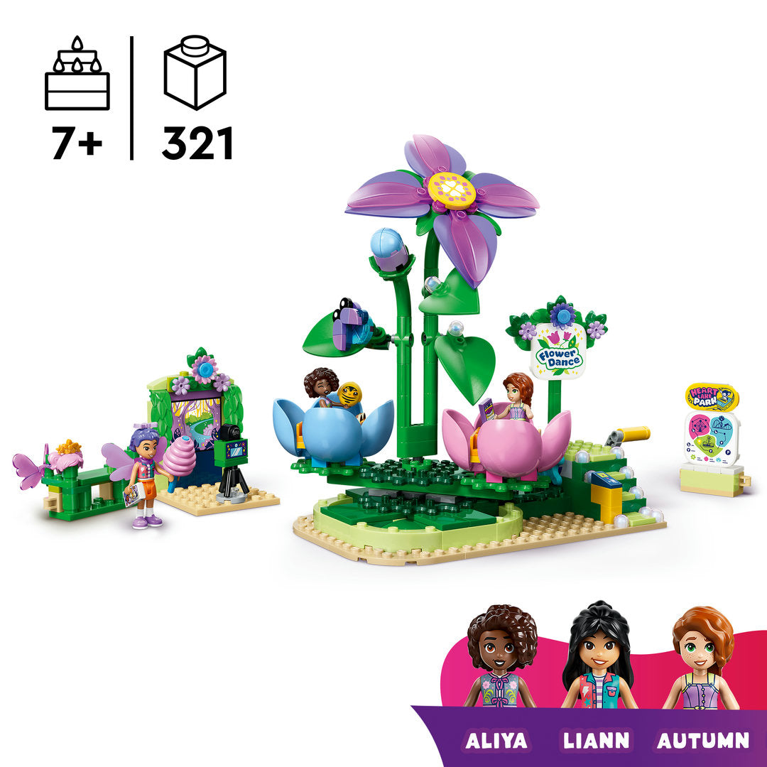 lego friends draaiende theekopjesattractie met bloementhema | 42702 | 1