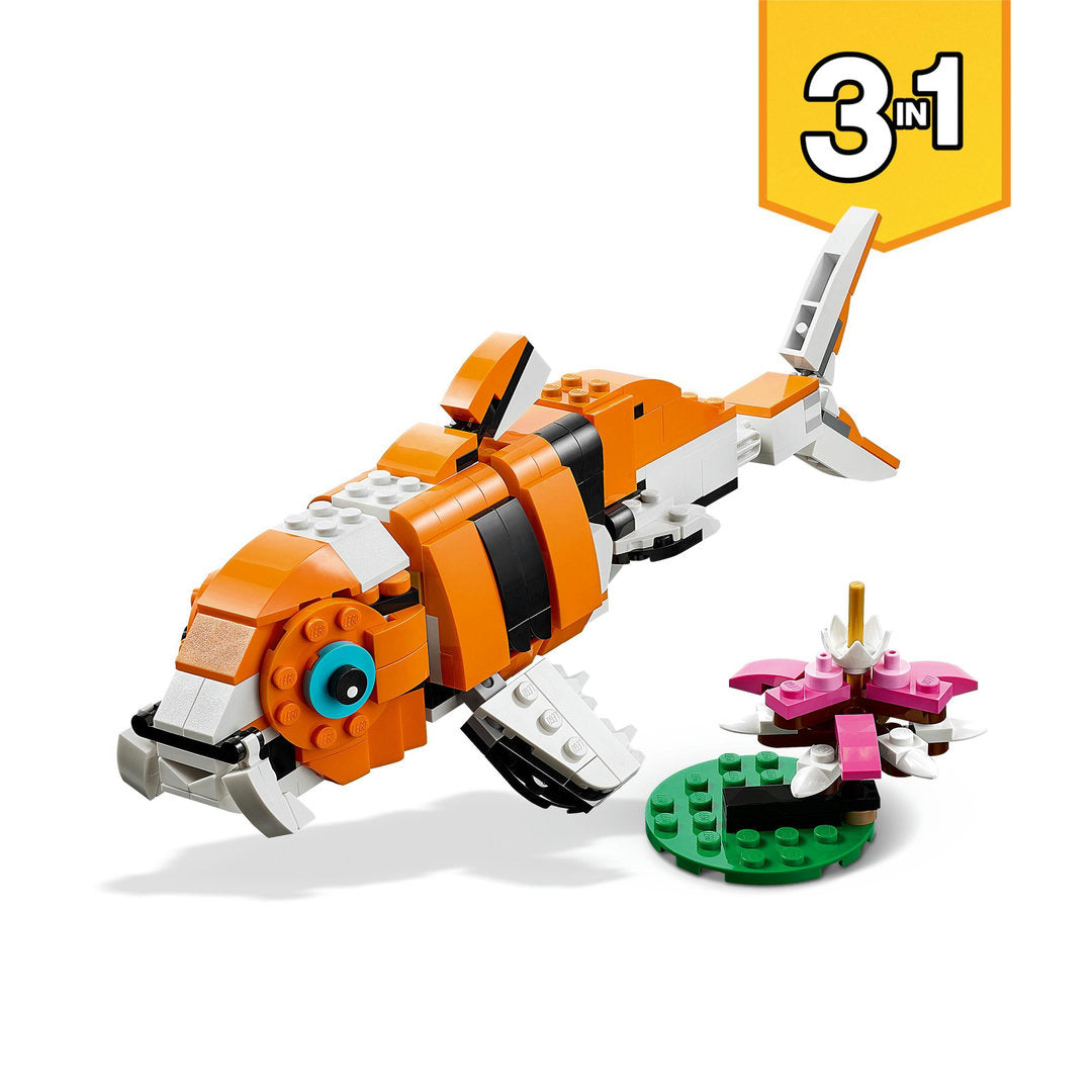 LEGO creator 3-in-1 grote tijger naar rode panda of vis