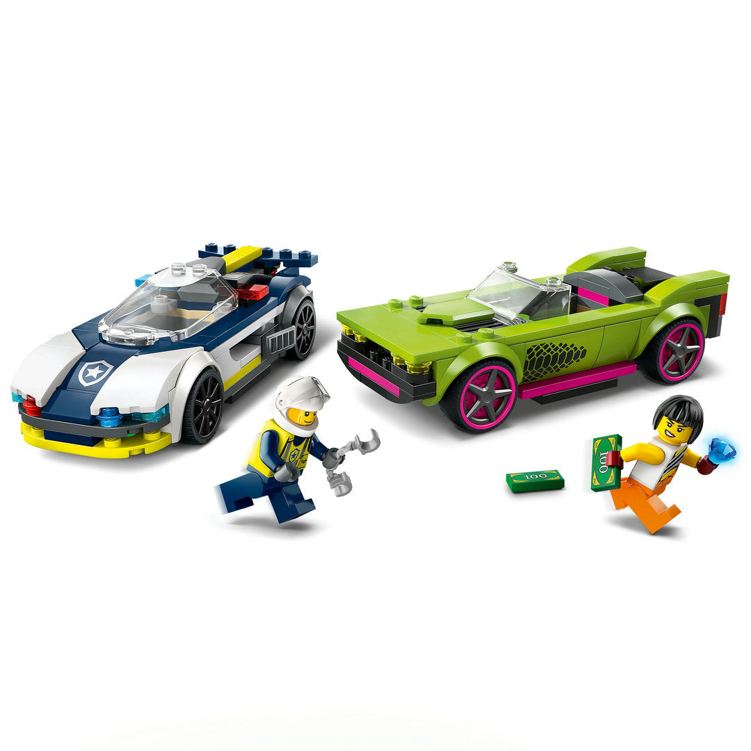 LEGO city politiewagen en snelle autoachtervolging set
