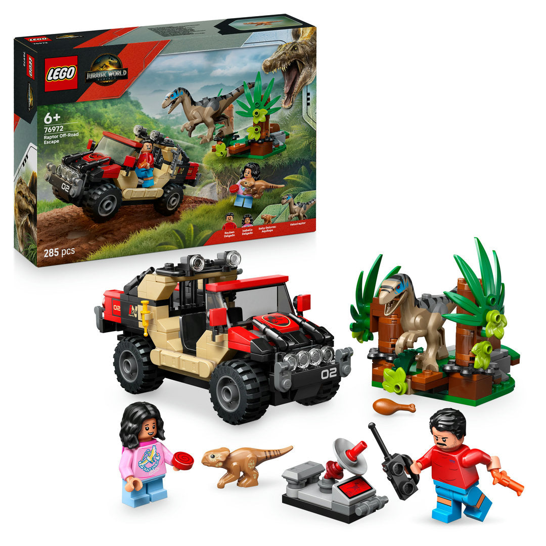 LEGO jurassic world offroad raptorontsnapping