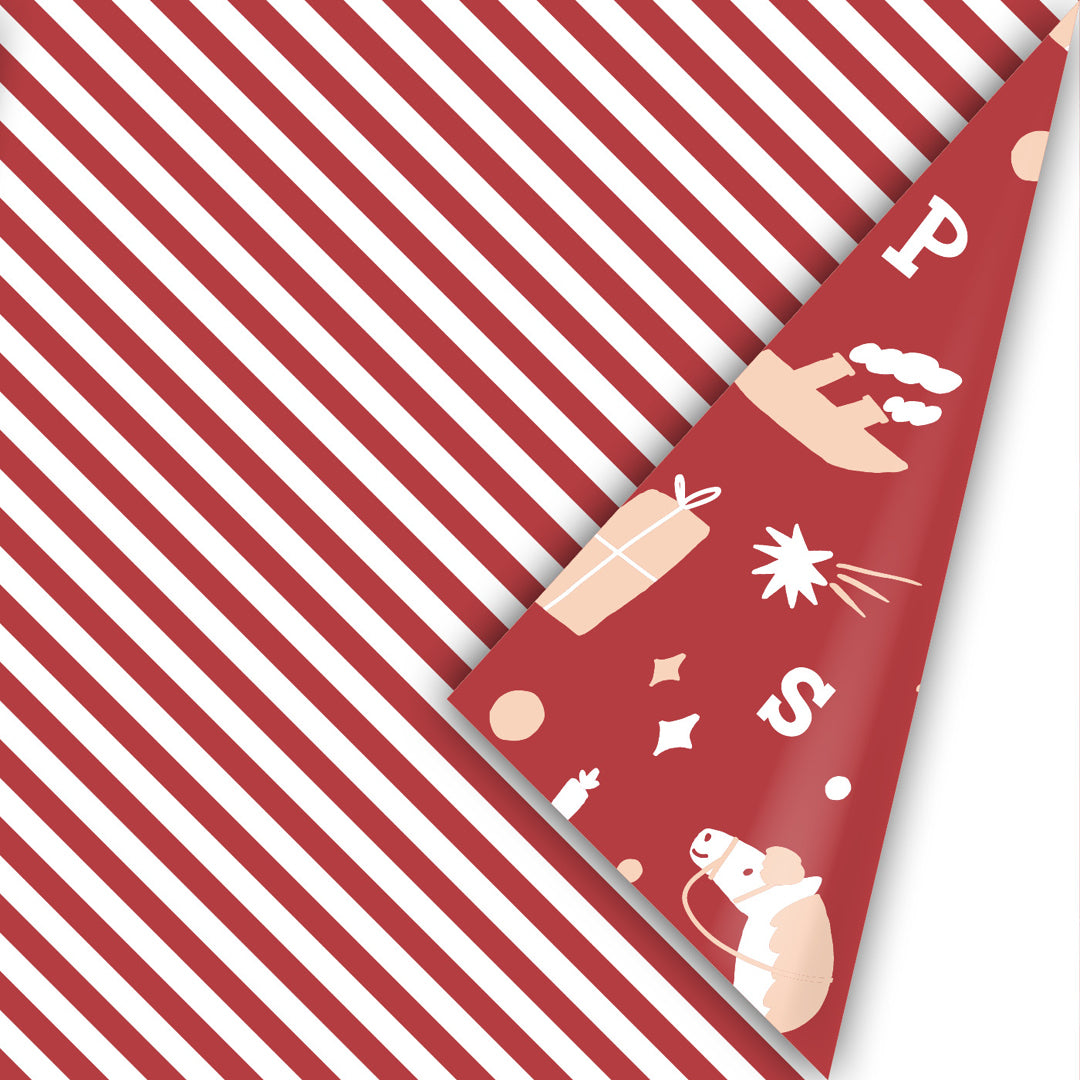 inpakpapier sinterklaas - rood - oudroze - 3 m | IL25WP01 | 1