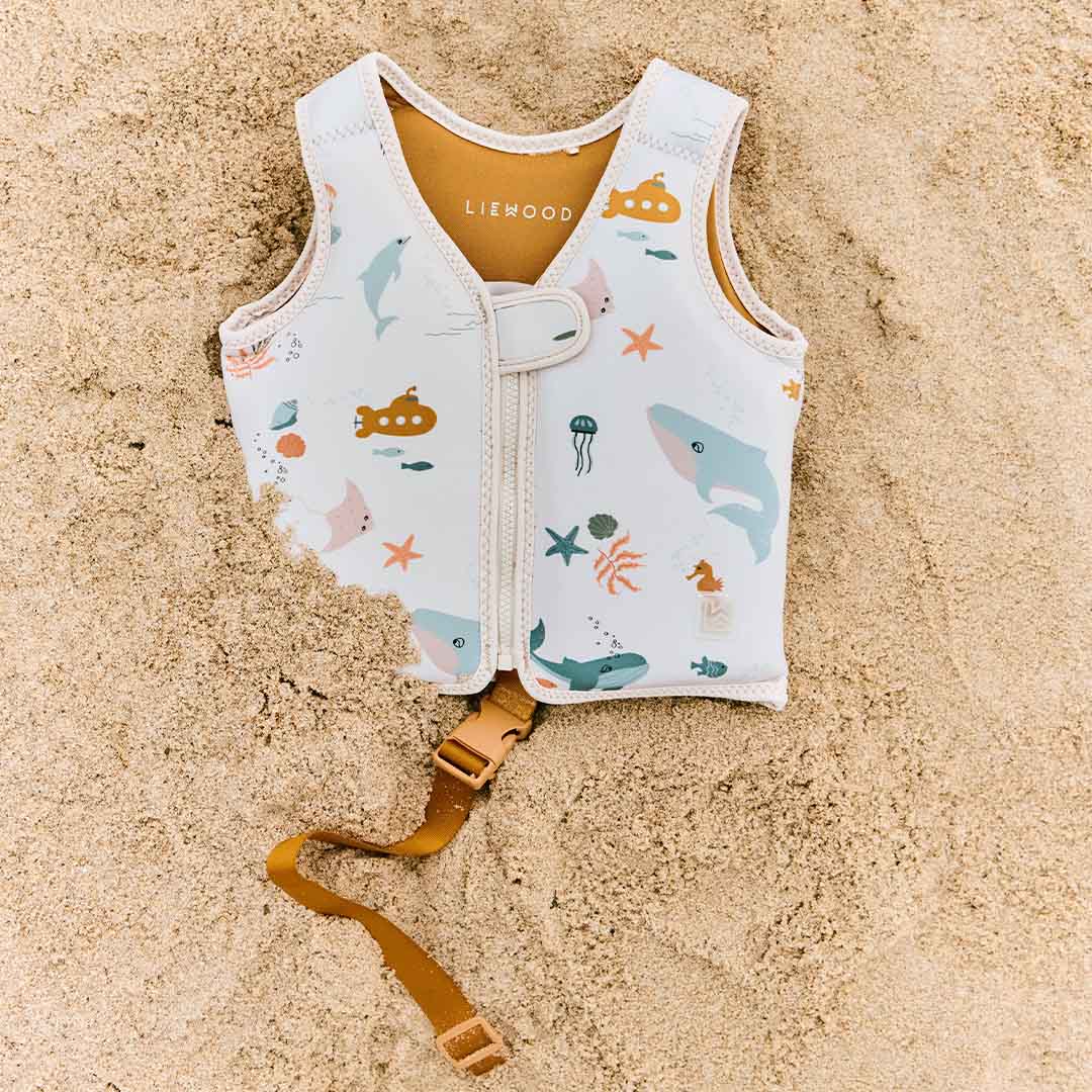 liewood zwemvest dove - sea creature - sandy - 19-30 kg | LW19588 | 3