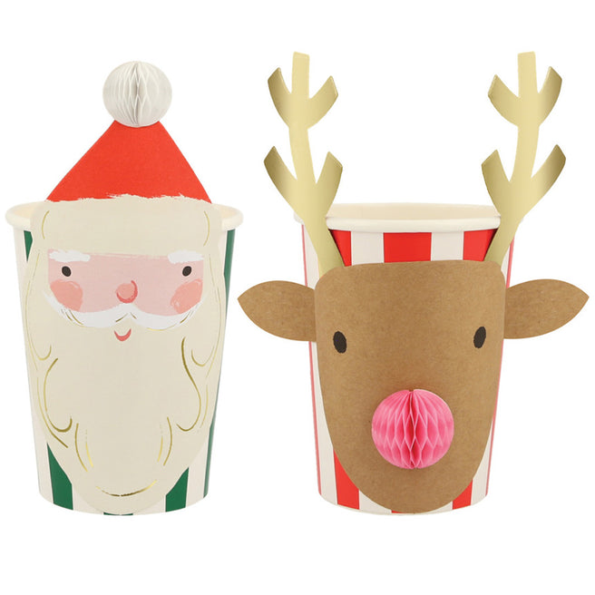 meri meri bekers honingraat kerst - 8st | 270040 | 