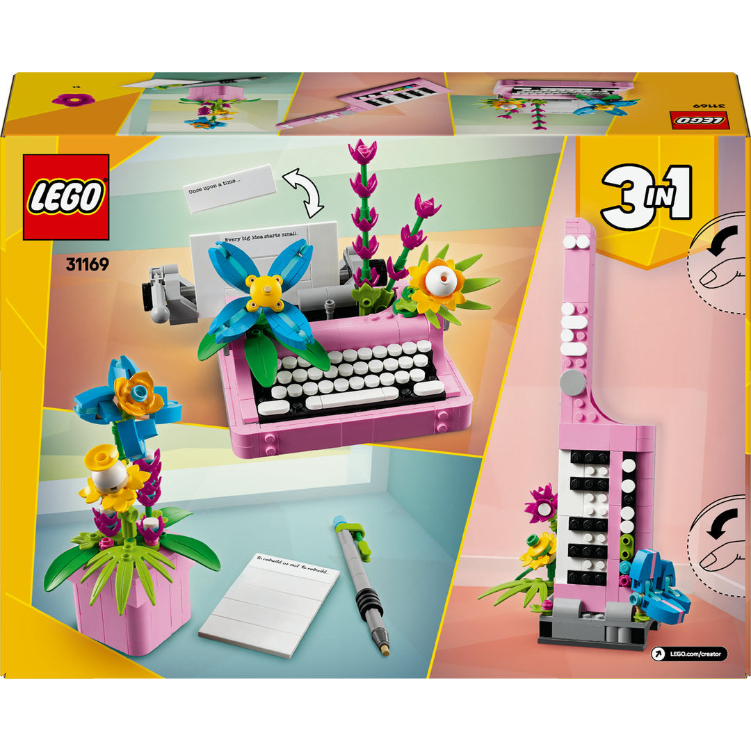 LEGO creator 3-in-1 typemachine met bloemen speelset