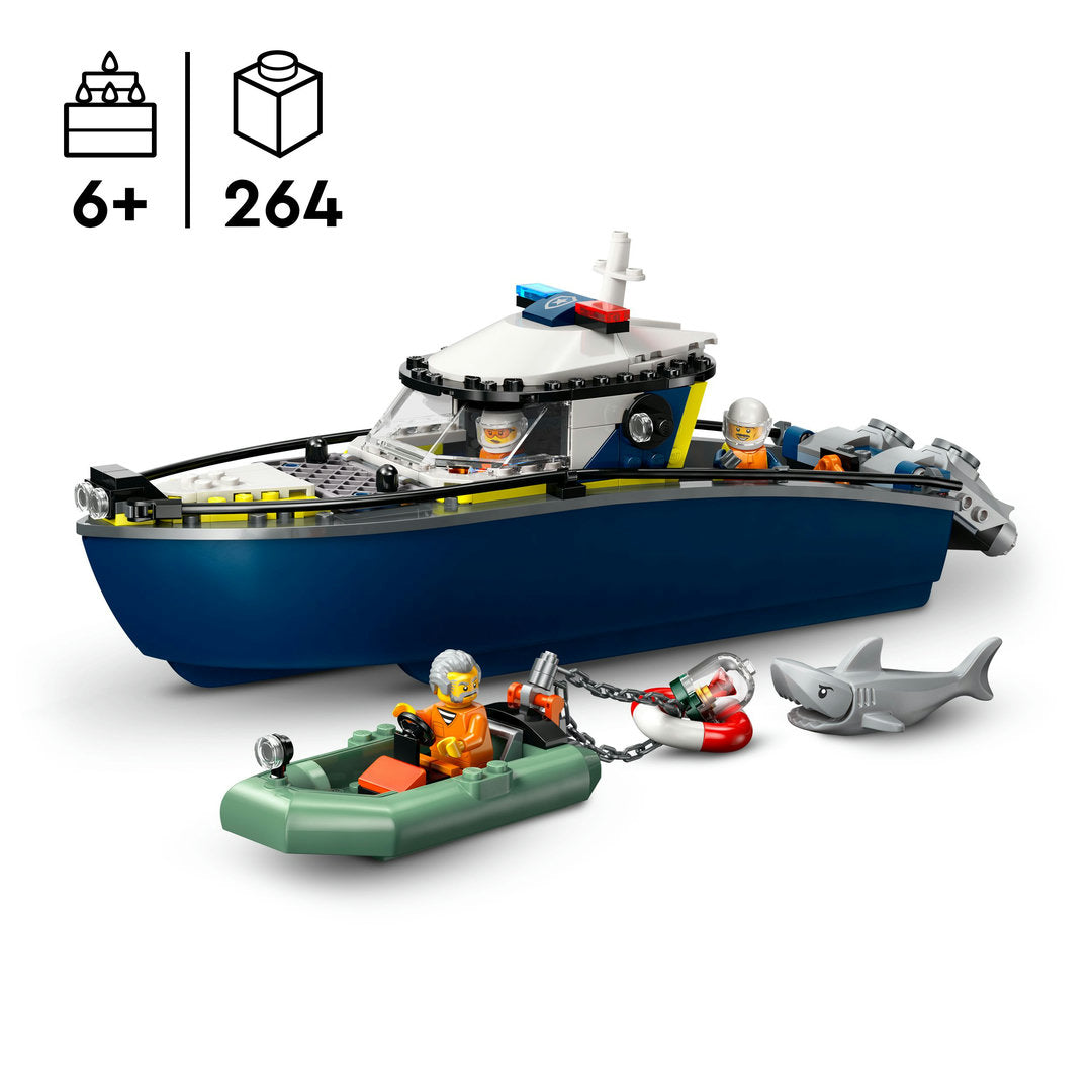 LEGO city achtervolging met politieboot drijft echt