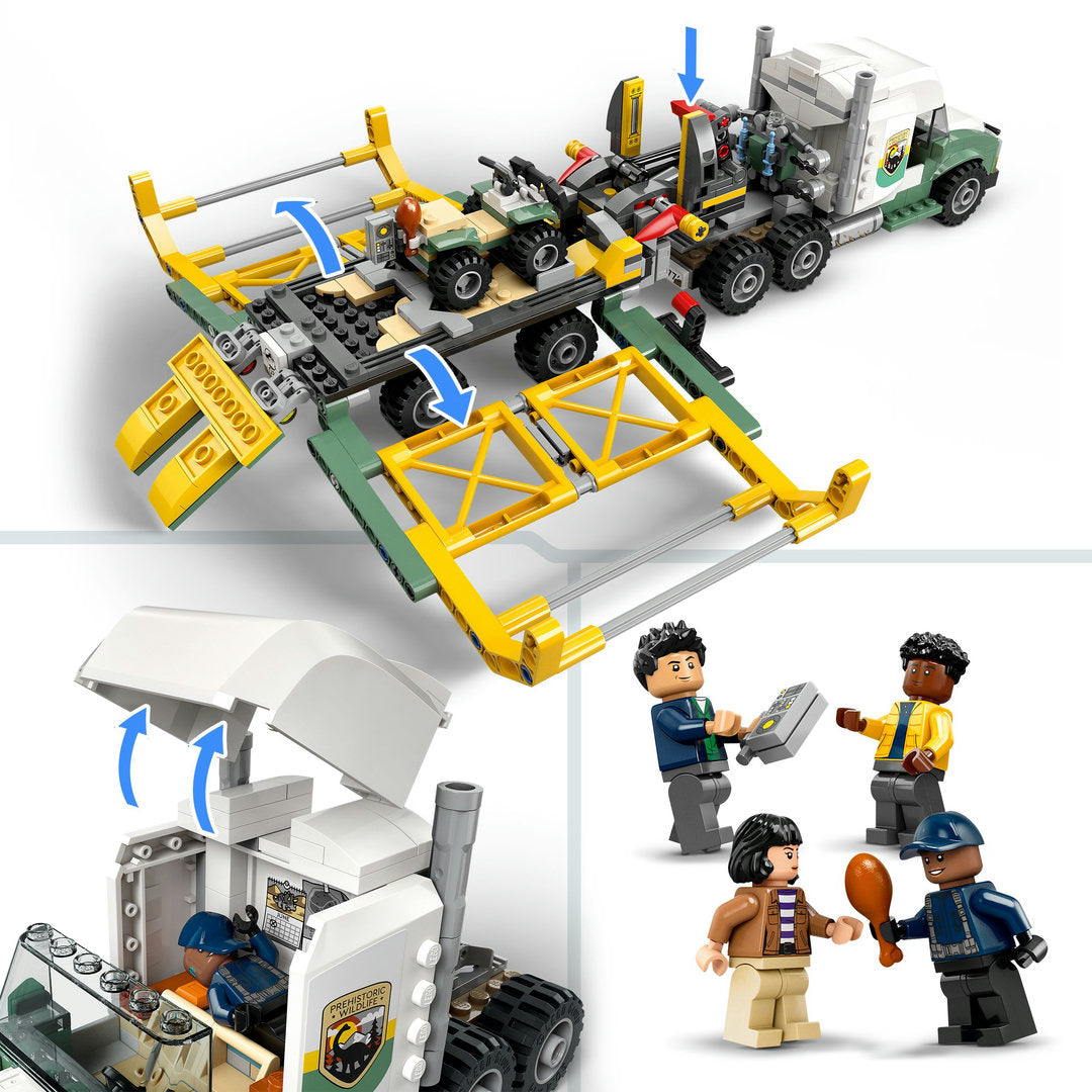 LEGO jurassic world dinosaurusmissies allosaurus transporttruck