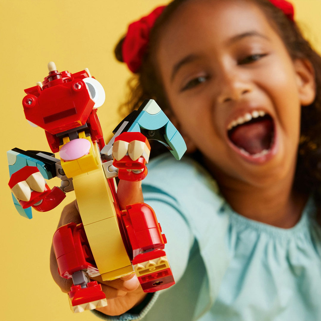 LEGO creator rode draak 3-in-1 dierenset