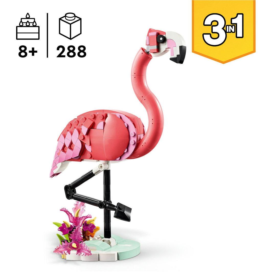 LEGO creator 3-in-1 wilde dieren roze flamingo set