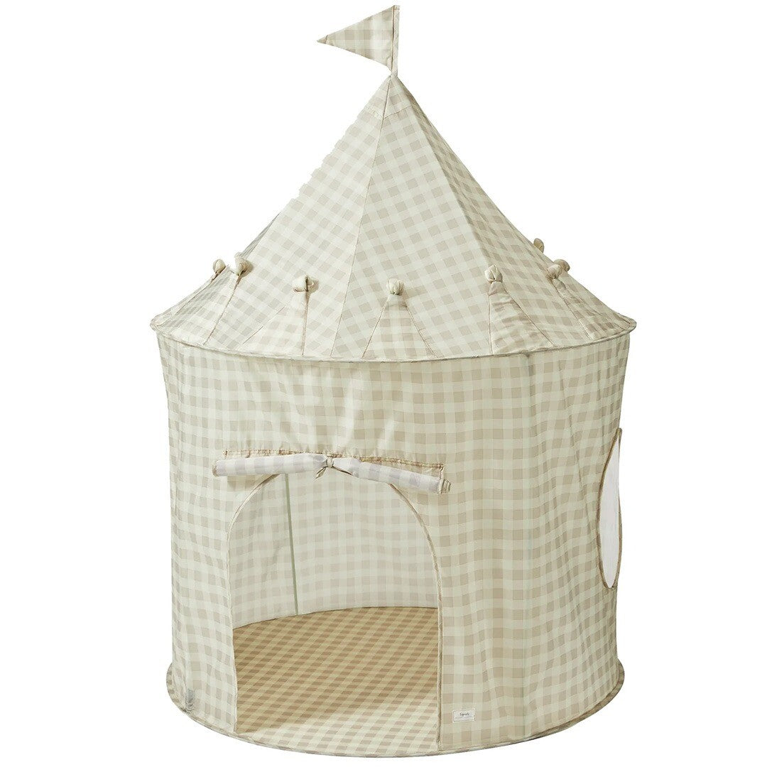 3 sprouts speeltent kasteel - gingham beige | 107-025-008 | 0