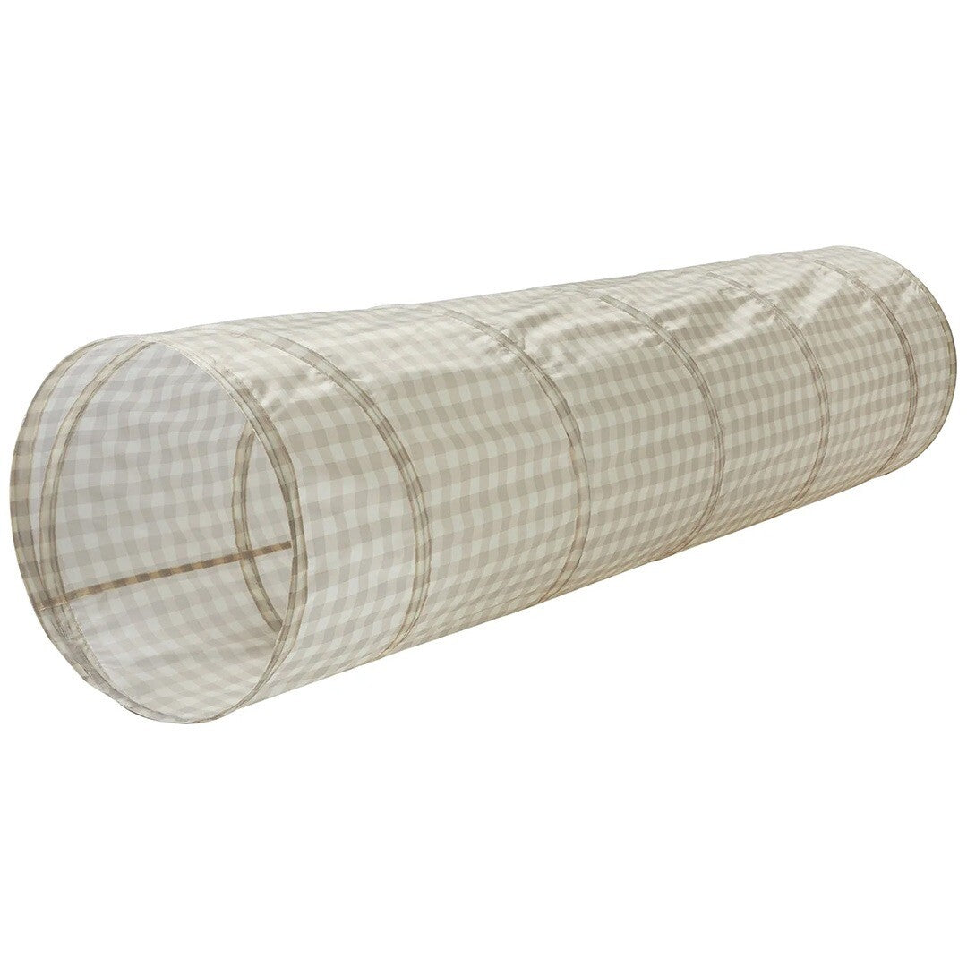 3 sprouts speeltunnel - gingham beige - 180 cm | 107-022-002  | 0