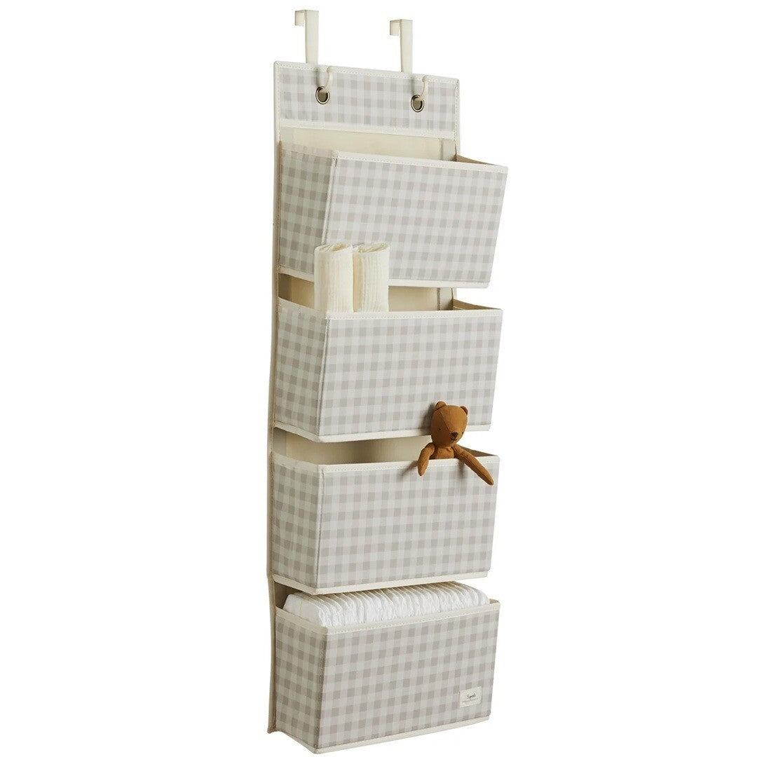 3 sprouts wandorganiser - gingham beige | 107-015-007 | 0