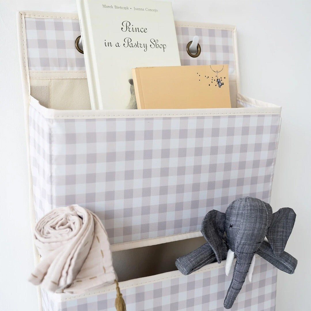 3 sprouts wandorganiser - gingham beige | 107-015-007 | 1