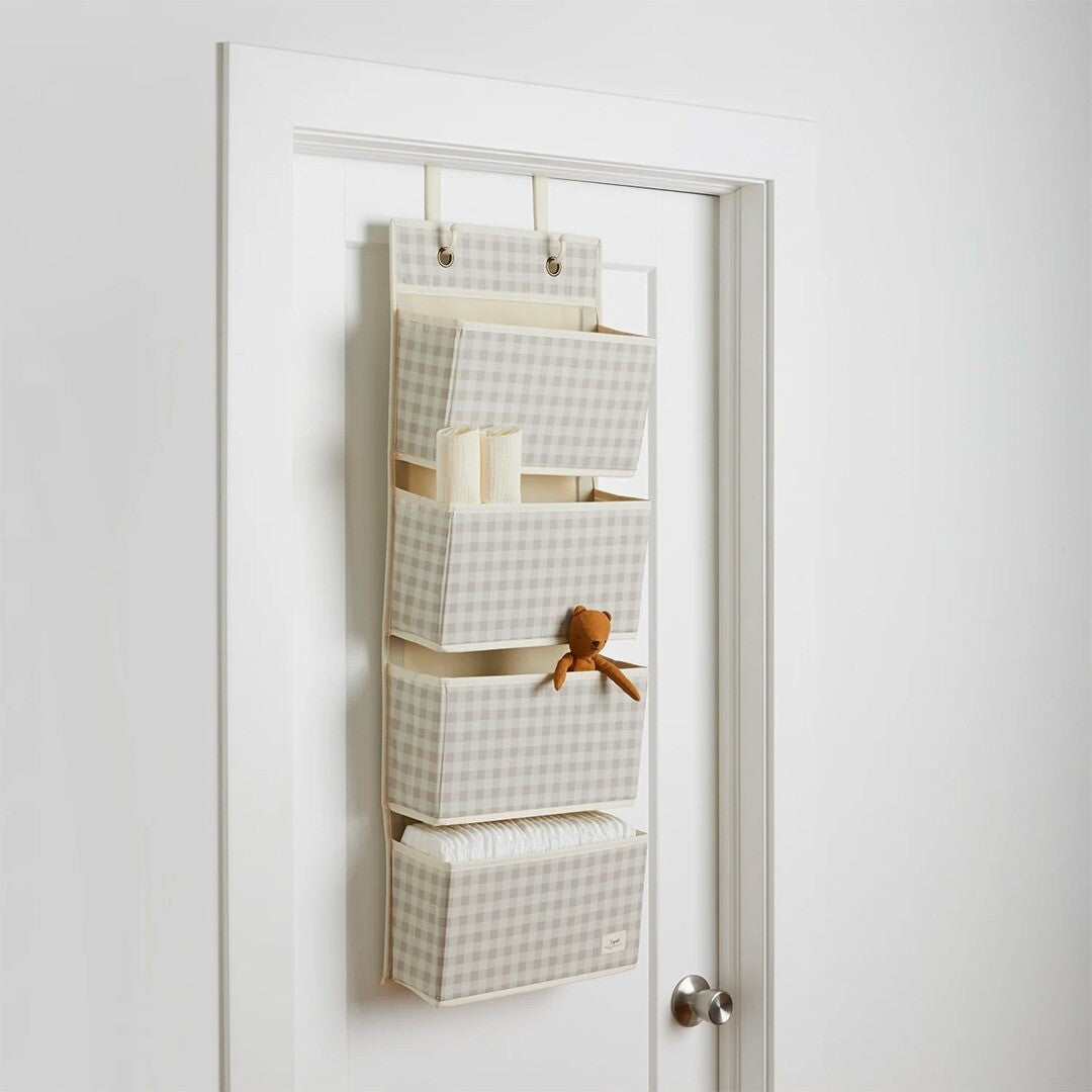 3 sprouts wandorganiser - gingham beige | 107-015-007 | 2