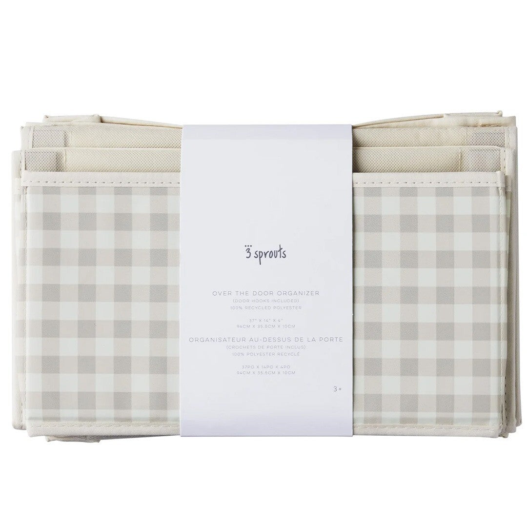 3 sprouts wandorganiser - gingham beige | 107-015-007 | 3